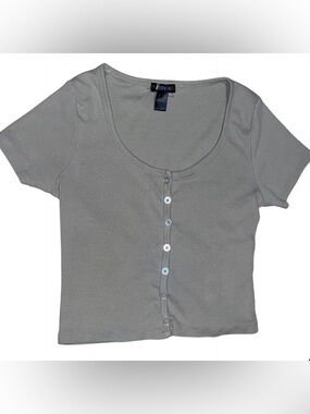 Tan/beige tight fitting crop top SWS ESSENTIAL (URBAN PLANET)